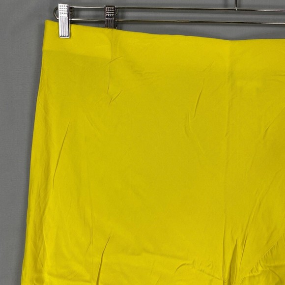 Ava & Viv Skirt Womens 2x Yellow Satin Midi A Line Elastic Waist Lightweight - Picture 4 of 12